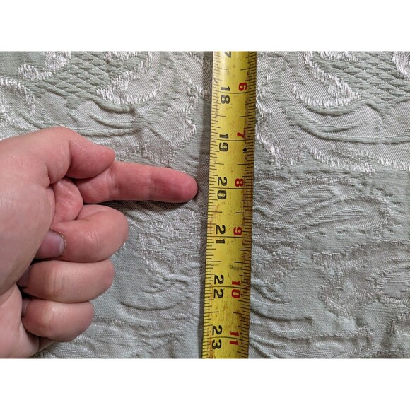 2 Yards Pale Green Jacquard Damask Drapery Decor Fabric 46'' - Picture 3 of 5